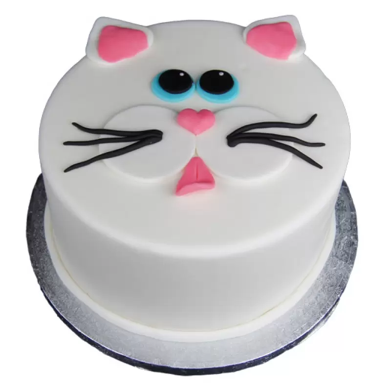 Kitty Face Fondant Cake 3 Kitty Face Fondant Cake From Lallantop Cake Shop - Perfect For Celebrations