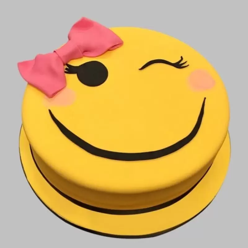 Adorable Smiley Fondant Cake 3 Adorable Smiley Fondant Cake From Lallantop Cake Shop - Delivery In East Delhi, South-East Delhi, Ghaziabad, And Noida