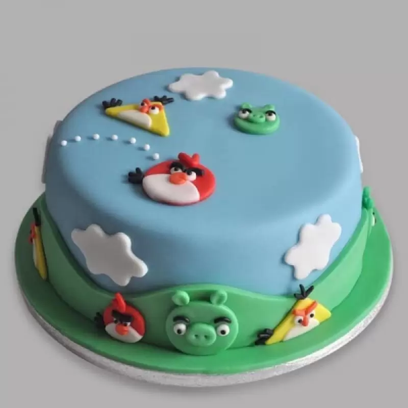 Angry Birds Character Fondant Cake 3 Angry Birds Character Fondant Cake From Lallantop Cake Shop - Delivery In East Delhi, South-East Delhi, Ghaziabad, And Noida