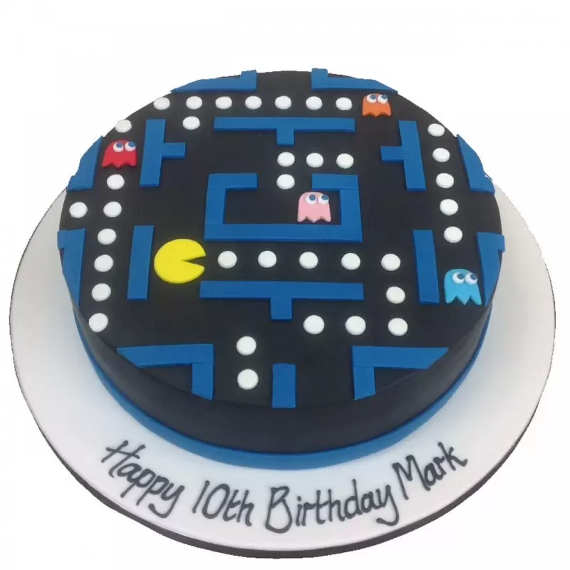 Arcade Pacman Game Fondant Cake 3 Arcade Pacman Game Fondant Cake