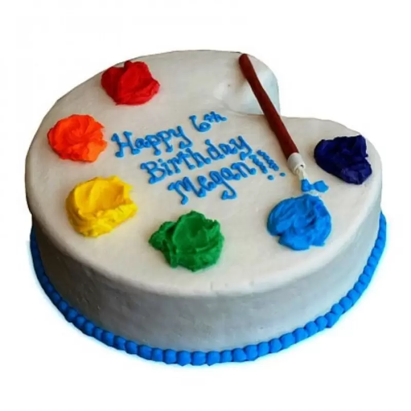 Artist Paint Brush Theme Fondant Cake 3 Artist Paint Brush Theme Fondant Cake