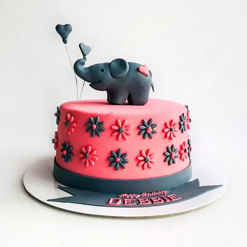 Baby Elephant Fondant Cake 3 Baby Elephant Fondant Cake