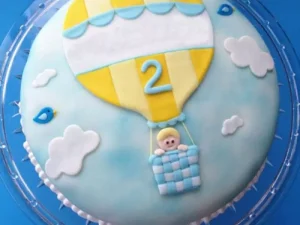 Baby In Balloon Fondant Cake