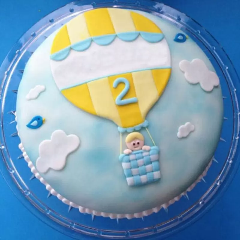 Baby In Balloon Fondant Cake 3 Baby In Balloon Fondant Cake