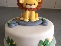 Baby Shower Lion Fondant Cake