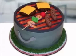 Barbeque Theme Fondant Cake