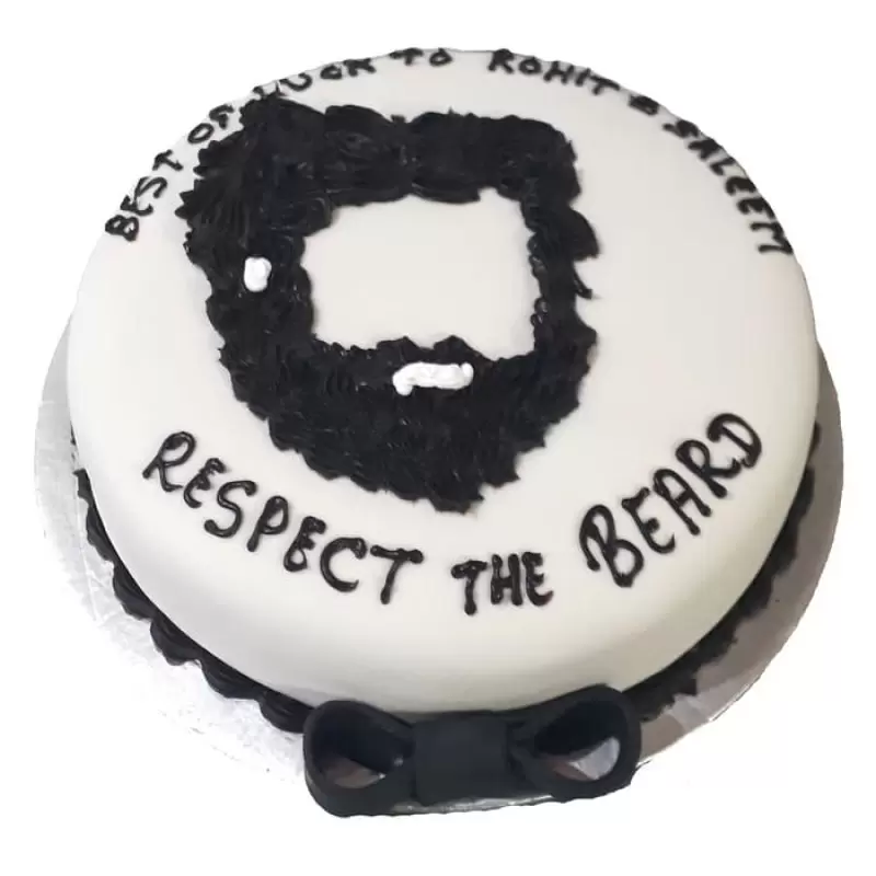 Beard Theme Fondant Cake 3 Beard Theme Fondant Cake From Lallantop Cake Shop - Delivery In East Delhi, South-East Delhi, Ghaziabad, And Noida.