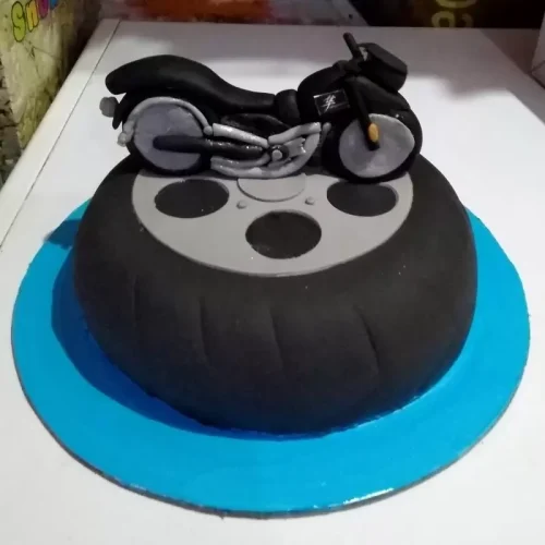 Bike Theme Customized Fondant Cake - Image 2