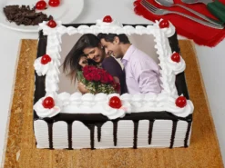 Black Forest Square Photo Cake