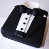 black tuxedo shape fondant cake from lallantop cake shop noida and east delhi From LallamTop Cake Shop
