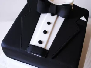 Black Tuxedo Shape Fondant Cake