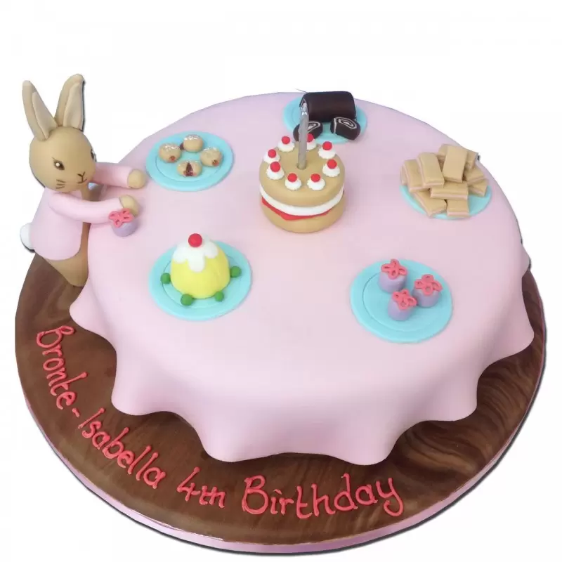 Bunny’s Tea Party Fondant Cake 3 Bunny’s Tea Party Fondant Cake