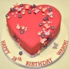 Butterfly On Red Heart Fondant Cake From Lallantop Cake Shop Noida And East Delhi From Lallamtop Cake Shop