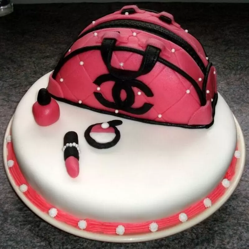 Chanel Bag Themed Fondant Cake 3 Chanel Bag Themed Fondant Cake