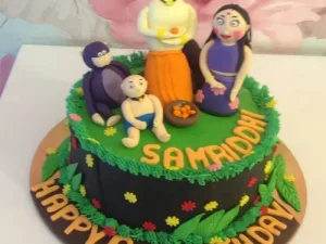 Chhota Bheem and Chutki Fondant Cake