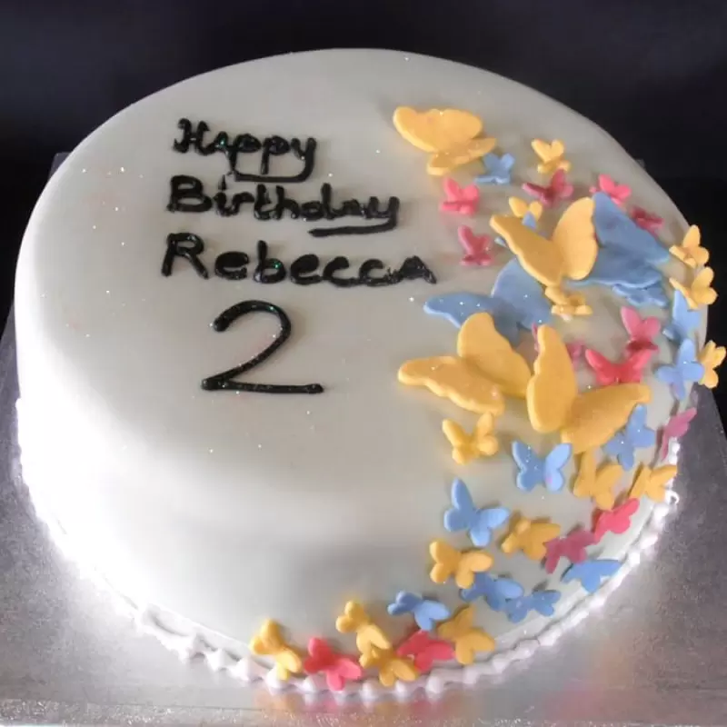 Colorful Butterfly Fondant Cake 3 Colorful Butterfly Fondant Cake From Lallantop Cake Shop - Delivery In East Delhi, South-East Delhi, Ghaziabad, And Noida.