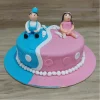 cute boy and girl theme fondant cake from lallantop cake shop noida and east delhi From LallamTop Cake Shop