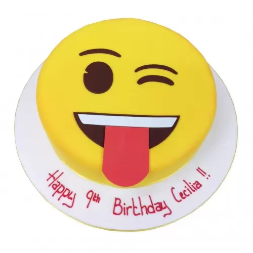 Emoji Wink Fondant Cake 3 Emoji Wink Fondant Cake From Lallantop Cake Shop - Delivery In East Delhi, South-East Delhi, Ghaziabad, And Noida