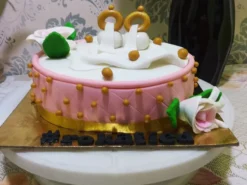 Engagement Rings Fondant Cake from LallanTop Cake Shop - Delivery in East Delhi, South-East Delhi, Ghaziabad, and Noida.