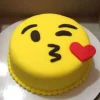 Face Blowing A Kiss Emoji Fondant Cake 2 Face Blowing A Kiss Emoji Fondant Cake From Lallantop Cake Shop - Perfect For Celebrations