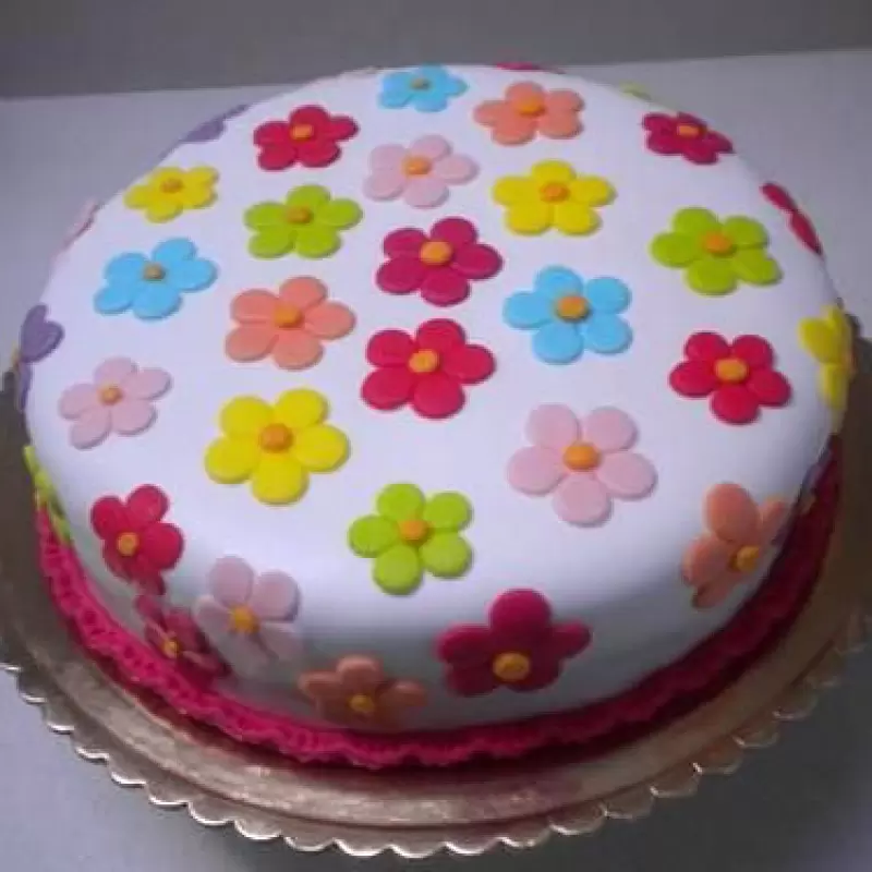 Floral Designer Fondant Cake 3 Floral Designer Fondant Cake By Lallantop Cake Shop - Delivery In East Delhi, South-East Delhi, Ghaziabad, And Noida