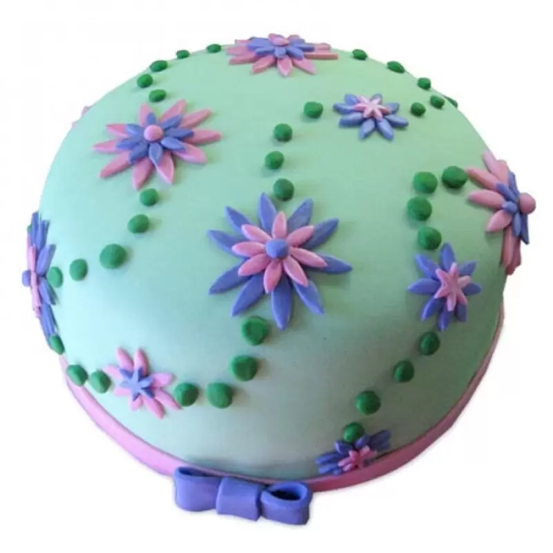 Flower Garden Fondant Cake 3 Flower Garden Fondant Cake From Lallantop Cake Shop - Delivery In East Delhi, South-East Delhi, Ghaziabad, And Noida