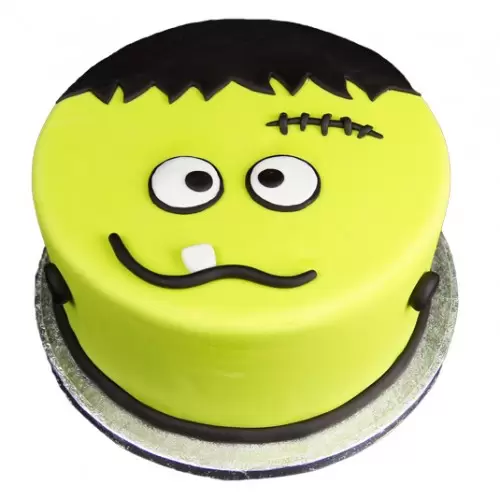Frankenstein Cartoon Face Fondant Cake 3 Frankenstein Cartoon Face Fondant Cake