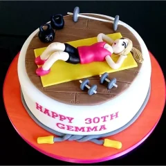 Freakin Fit Girl Theme Fondant Cake