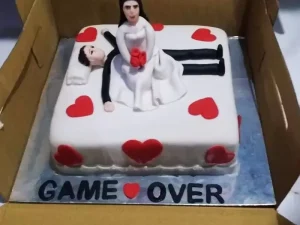 GAME OVER Bachelorette Party Cake