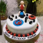 gym designer fondant cake from lallantop cake shop noida and east delhi From LallamTop Cake Shop