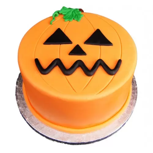 Halloween Pumpkin Fondant Cake 3 Halloween Pumpkin Fondant Cake