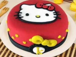 Hello Kitty Red Fondant Cake