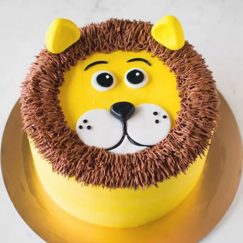 Lion Face Semi Fondant Cake 3 Lion Face Semi Fondant Cake From Lallantop Cake Shop - Delivery In East Delhi, South-East Delhi, Ghaziabad, And Noida