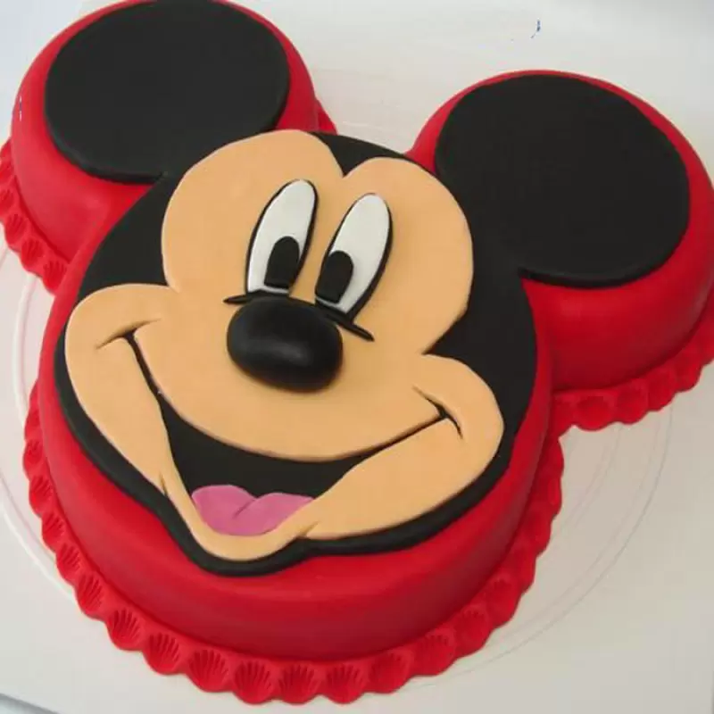 Mickey Mouse Face Cool Fondant Cake 3 Mickey Mouse Face Cool Fondant Cake