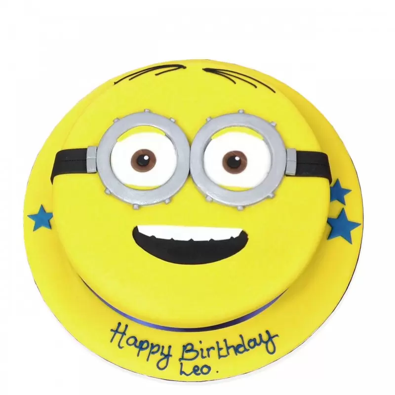 Minion Face Fondant Cake 3 Minion Face Fondant Cake From Lallantop Cake Shop - Delivery In East Delhi, South-East Delhi, Ghaziabad, And Noida