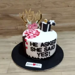 miss to mrs engagement fondant cake from lallantop cake shop noida and east delhi From LallamTop Cake Shop