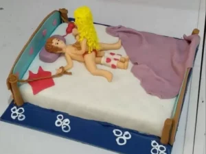 Naughty Girl on Top Fondant Cake