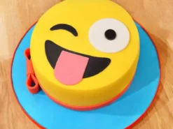 Naughty Wink Emoji Fondant Cake