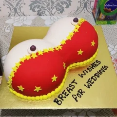 Nip Slips Red Bra Fondant Cake from LallanTop Cake Shop - Delivery in East Delhi, South-East Delhi, Ghaziabad, and Noida