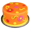 Orange Floral Theme Fondant Cake 1 Orange Floral Theme Fondant Cake From Lallantop Cake Shop - Delivery In East Delhi, South-East Delhi, Ghaziabad, And Noida