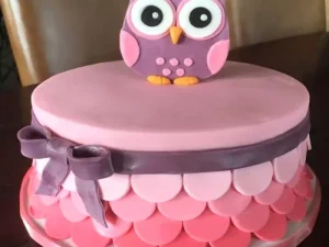 Owl Baby Shower Fondant Cake