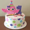 owl theme first birthday cake from lallantop cake shop noida and east delhi From LallamTop Cake Shop