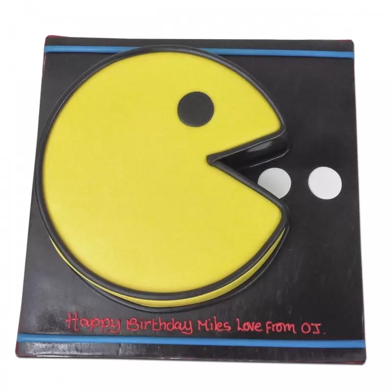 Pacman Fondant Cake 3 Lallantop Cake Shop Pacman Face Fondant Cake - Delivery In East Delhi, South-East Delhi, Ghaziabad, And Noida