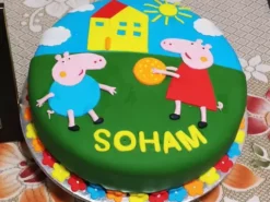 Peppa and George Pig Fondant Cake