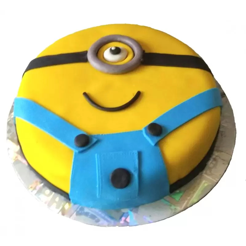 Phil Minion Face Fondant Cake 3 Phil Minion Face Fondant Cake
