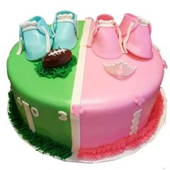 Pink and Green Baby Shower Cake
