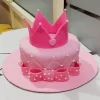 pink crown theme fondant cake from lallantop cake shop noida and east delhi From LallamTop Cake Shop