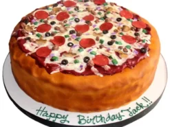Pizza Theme Fondant Cake