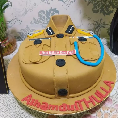Police Uniform Theme Fondant Cake