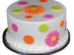 Polka Dot Daisy Fondant Cake